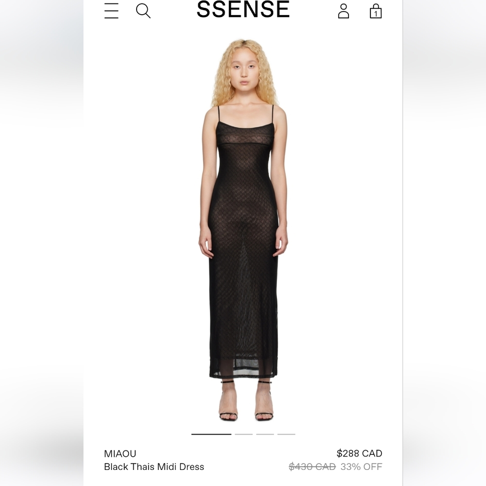 MIAOU-Black Thais Midi Dress